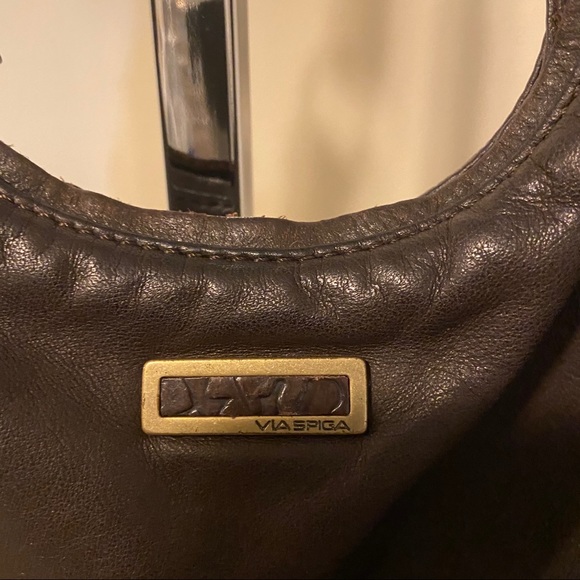 Vintage Via Spiga Brown Leather Mini Hobo Bag - Picture 3 of 6